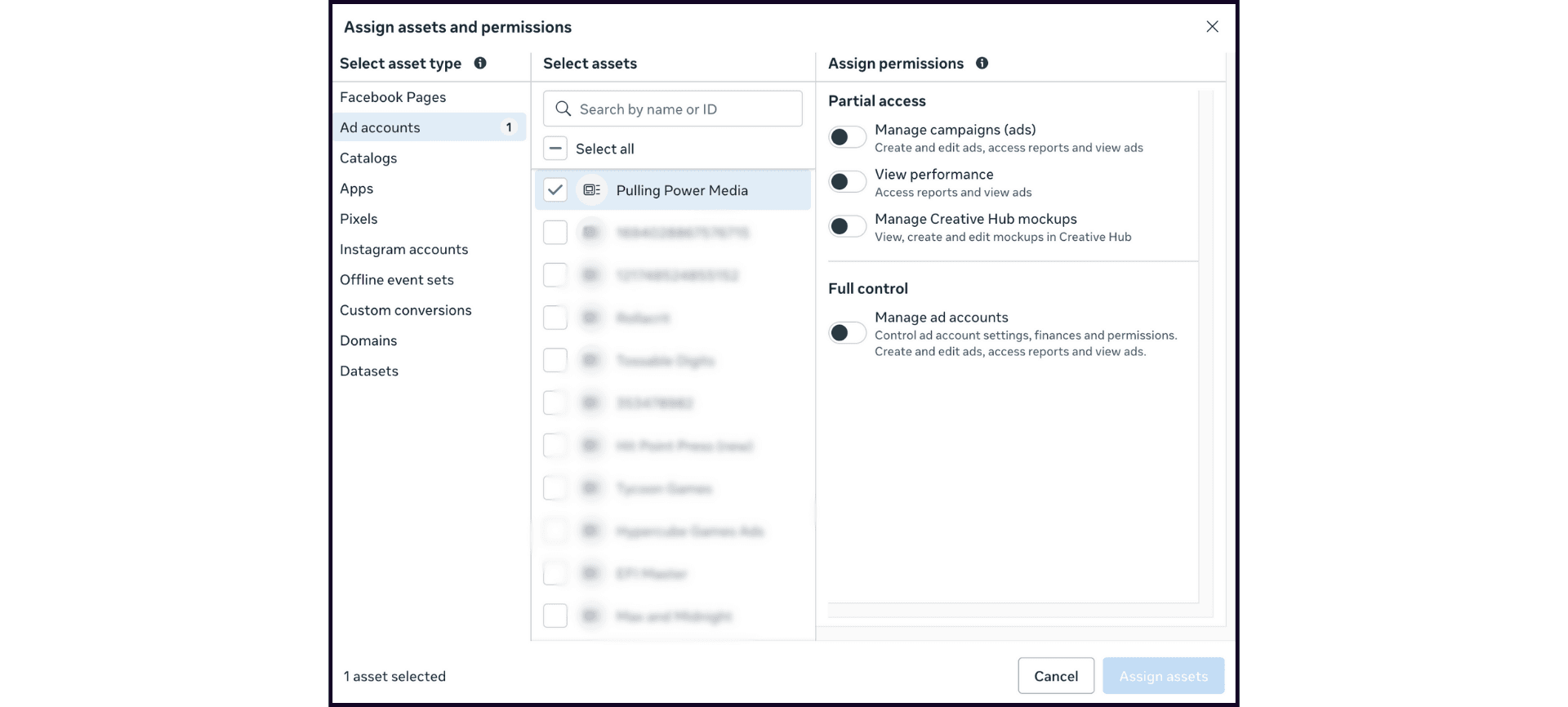 How to grant partner access in Meta Business Suite 